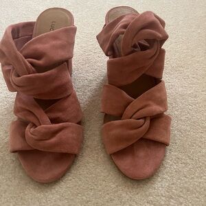 Lucky Brand Womens Pink Suede Dress Sandals Shoes 7 Medium
